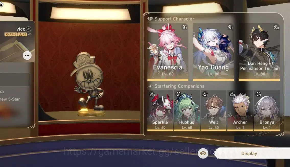 Honkai Star Rail Accounts Others ASIA|TL63|Evanescia E1, Yao Guang E1 LC, Bronya E1|8x other 5-star Char|Check 1
