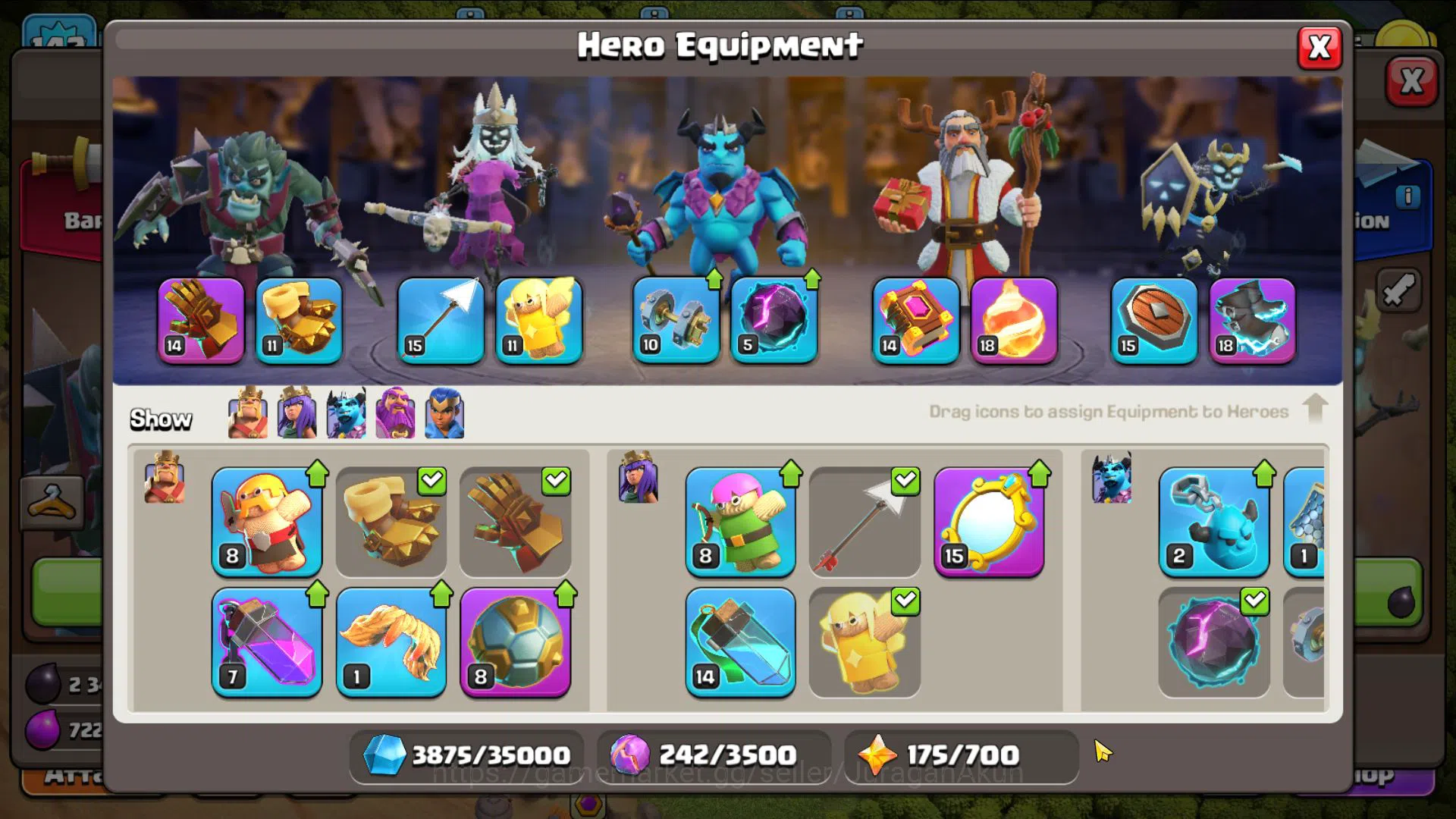 Clash of Clans Accounts Starter TH 14 - BH 8|LV 142|HH 8|BK 65,AQ 71,GW 40,MP 44,RC 25|CN ON|Protect OFF|TAKE MAIL(COC1885) 2