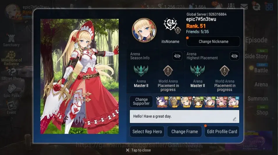 Epic Seven Accounts GLOBAL Unverif|NewEra|7 ML[BArunka,LW Peira,WOTM T image 2
