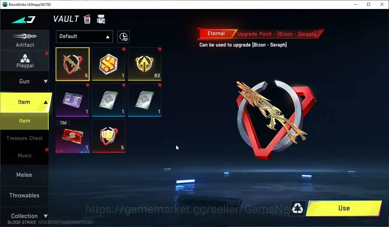 Blood Strike Accounts Rare Skin Asia|Ultra Meele Talon Knife Scythe|2 Legendary(Meele Katana Ronin,MP5 Blight's Embrace)|Log 6