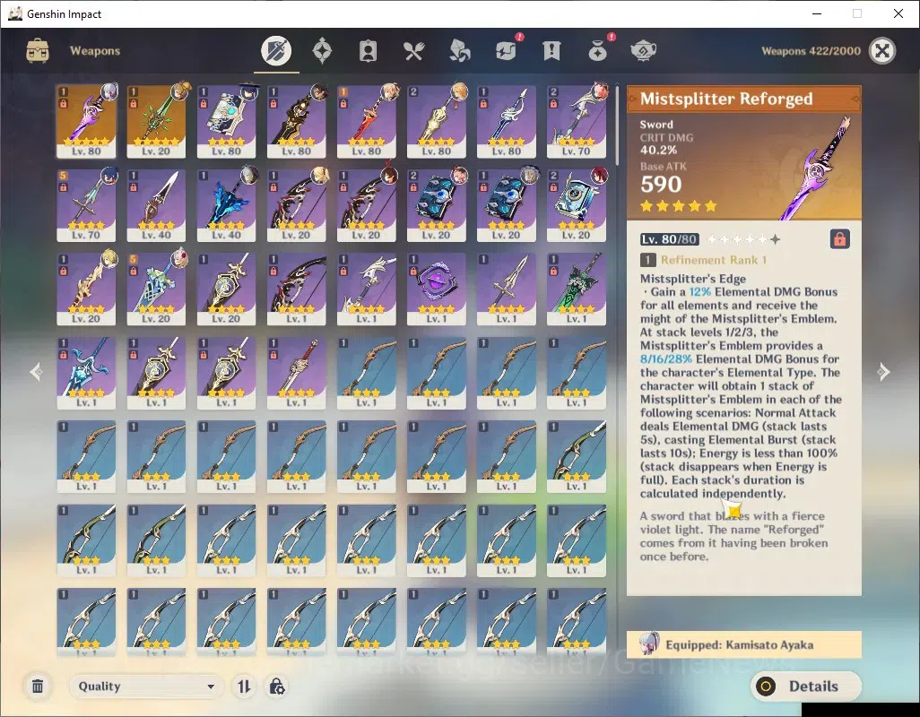Genshin Impact Accounts ASIA|AR 52|3 Limited + 2 (*5Weapon)|Ayaka+Signatur image 4