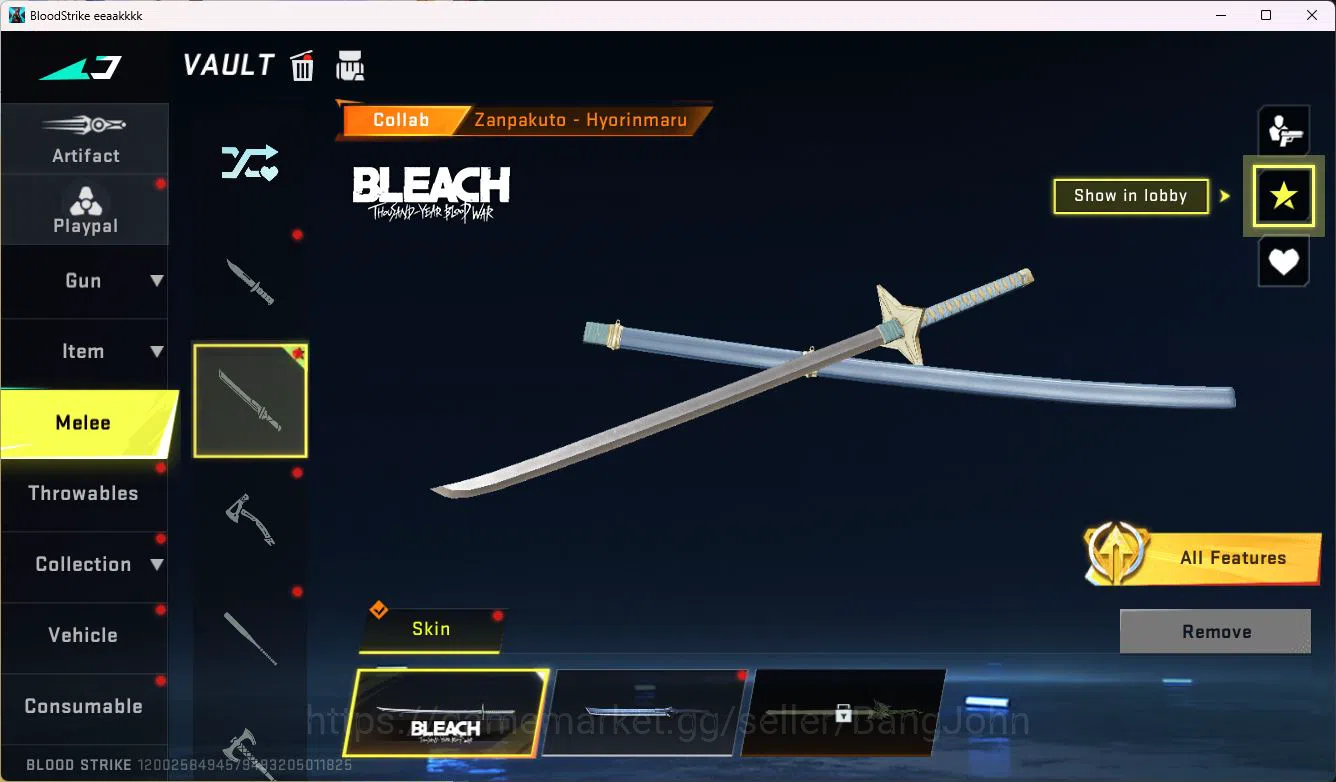 Blood Strike Accounts ASIA|COLLAB=UZI|LIMITED=ZANPAKUTO,RPK|ULTRA=QBZ95, image 4