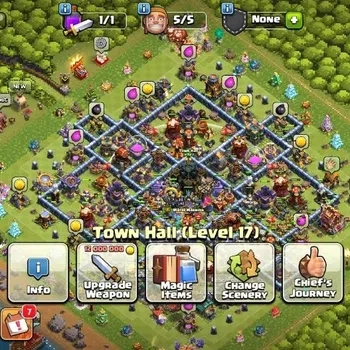 Clash of Clans Accounts High-End Global|TH17-BH9|LVL 217|ManySkin|HH 9|League Titan