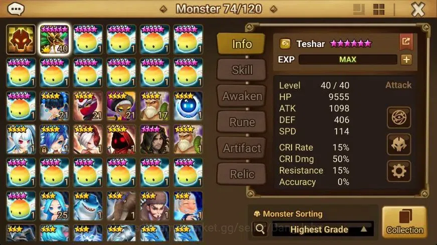 Summoners War: Sky Arena Accounts GLOBAL | NB 5 TESHAR,Starter Gacha 115 12Y+160 11Y image 2