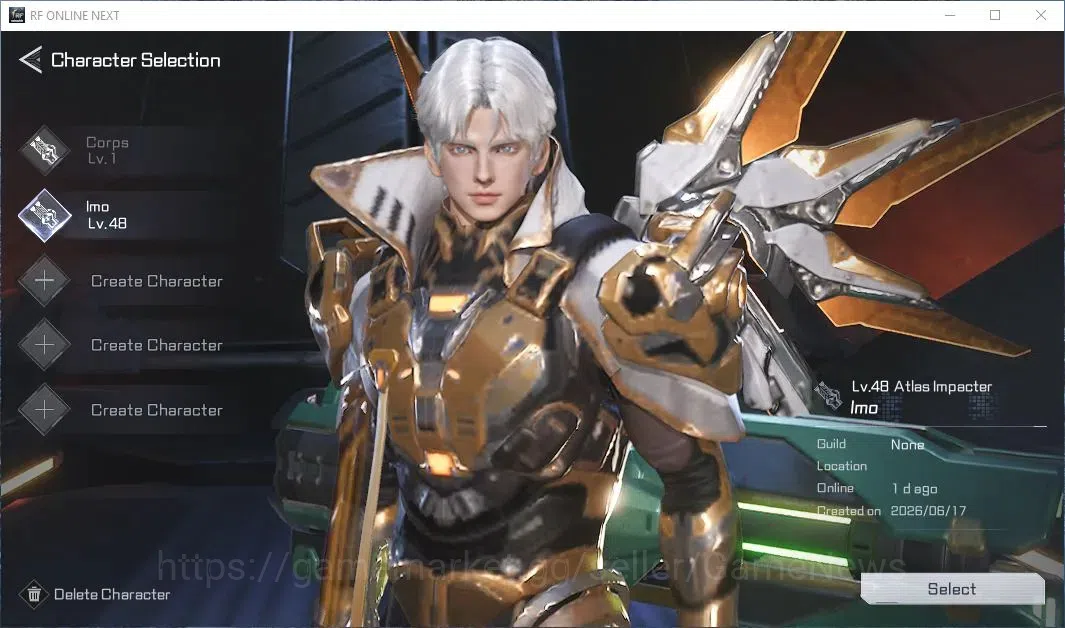RF Online Next Accounts Starter Anka 1 | Lvl 48 | 109 Diamond + 26k CP + 1 image 1