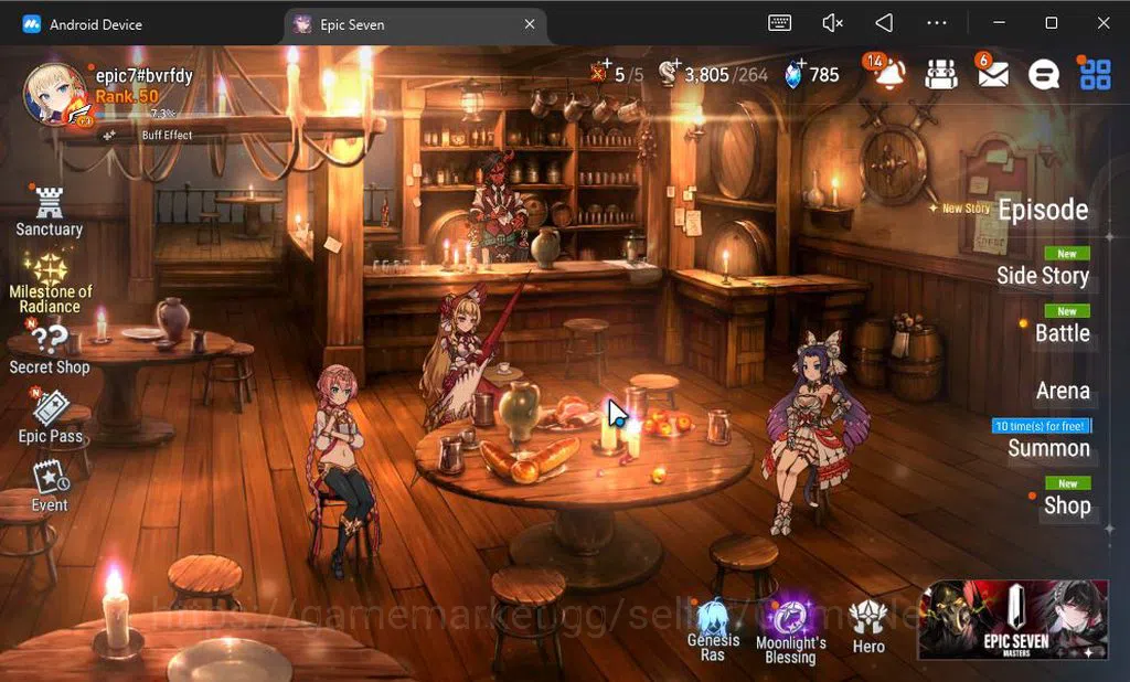 Epic Seven Accounts GLOBAL UNVERIF|New Era|5 ML(DK Sharun,BYSHwayoung, image 1