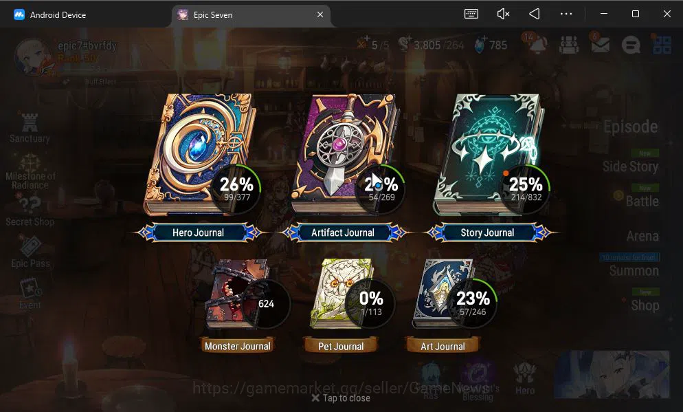 Epic Seven Accounts GLOBAL UNVERIF|New Era|5 ML(DK Sharun,BYSHwayoung, image 11