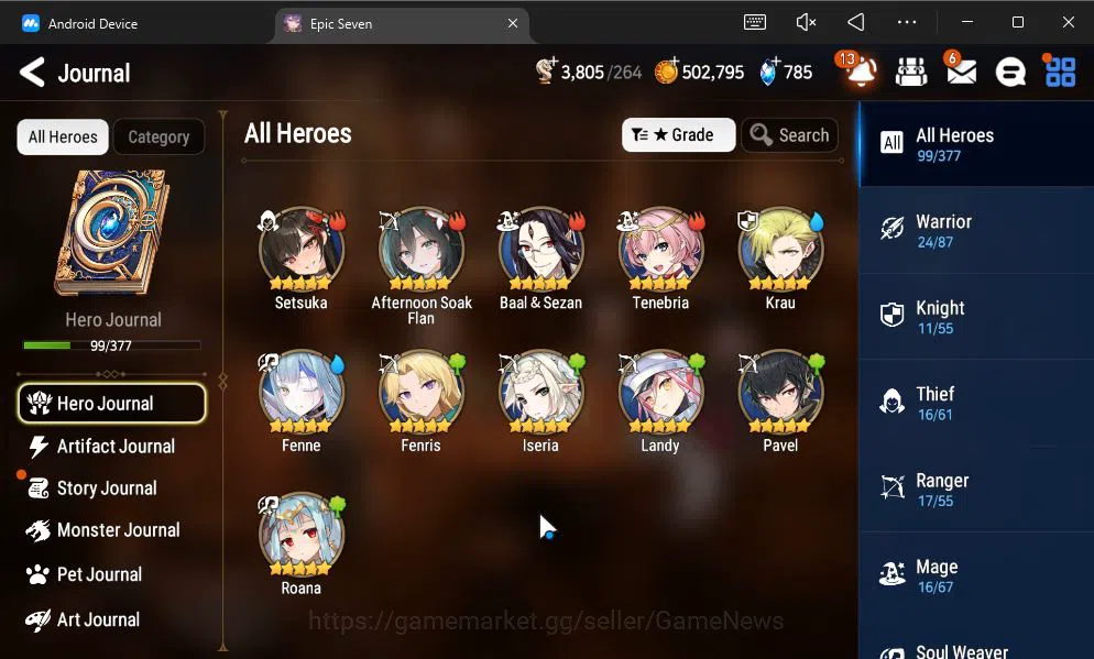 Epic Seven Accounts GLOBAL UNVERIF|New Era|5 ML(DK Sharun,BYSHwayoung, image 7