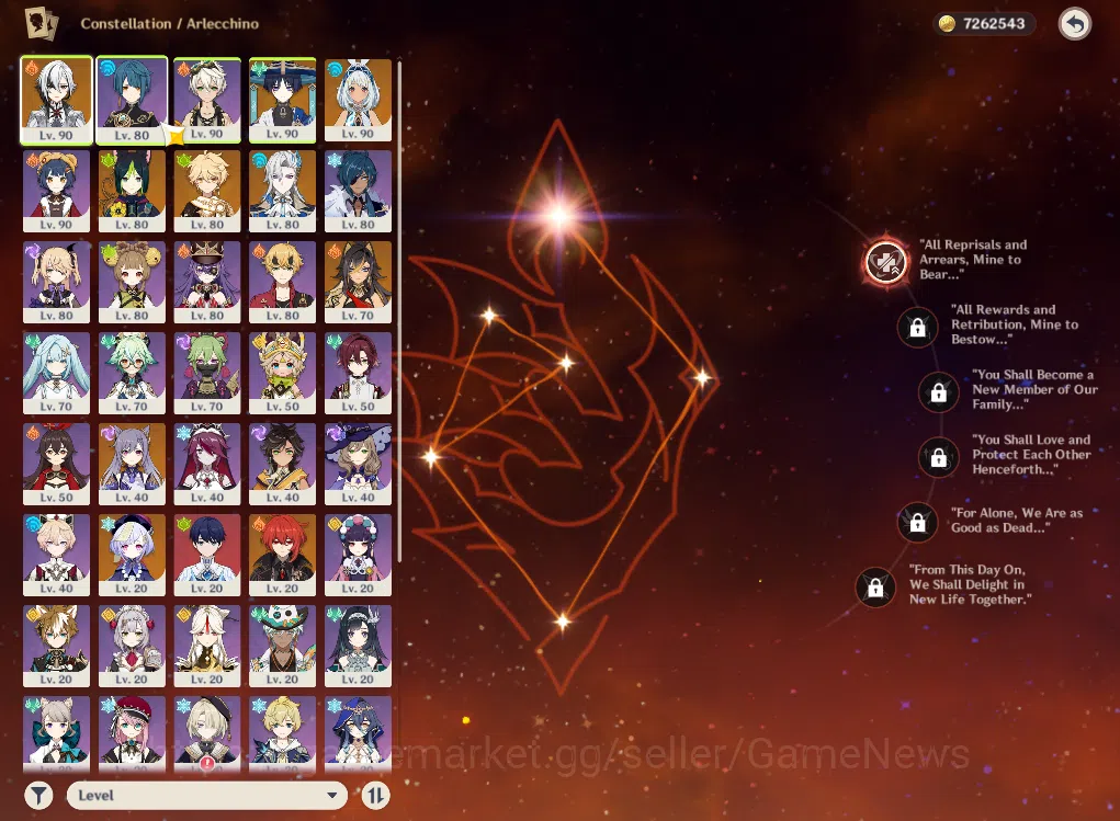 Genshin Impact Accounts ASIA|AR56|5Limited+5(*5Weapon)|ArlecchinoC1+sign,W image 18