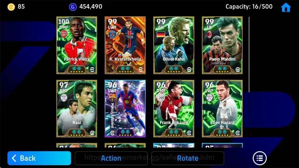 eFootball Accounts Legends & Iconic Players Mobile|PW 3163|K.Kvaratskhella BigT,Patrick Vieira Epic,Paolo Maldini 3