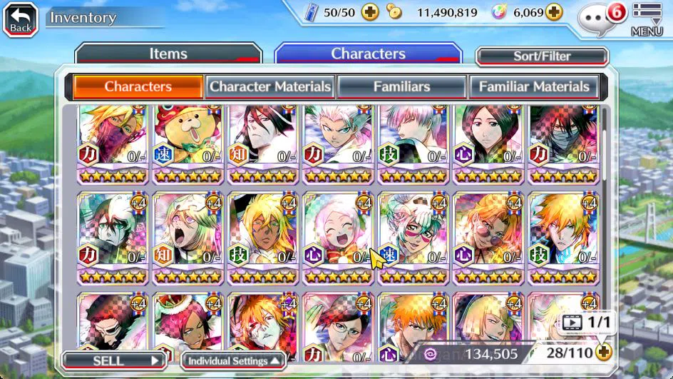 Bleach: Brave Souls Accounts Starter [GLOBAL]6K Orbs+Fresh All Story|Halibel Cacao,Byakuya Renewed,Kon New 6