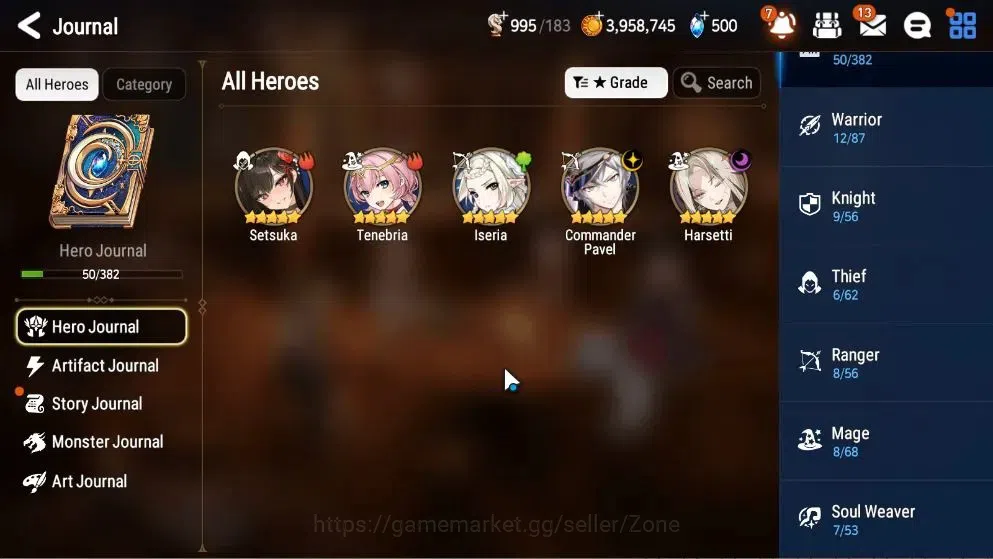 Epic Seven Accounts GLOBAL Unverif|New Era|2 ML(Har setti,Commander Pa image 7