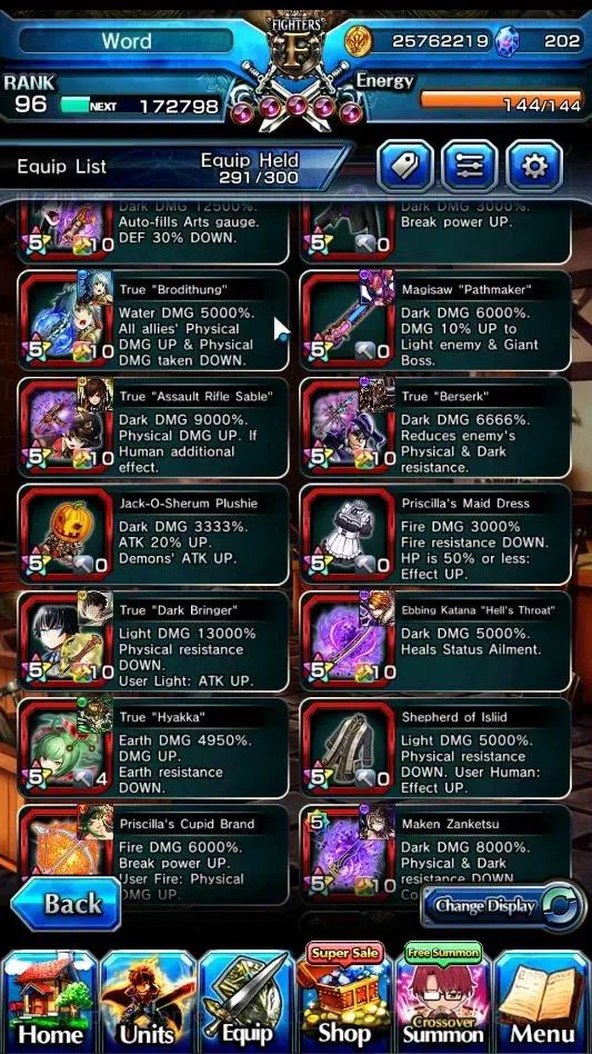 Grand Summoners Accounts End-Game Global|Rank 96|19 Ascend 8 12