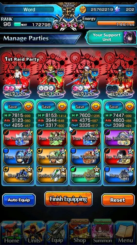 Grand Summoners Accounts End-Game Global|Rank 96|19 Ascend 8 3