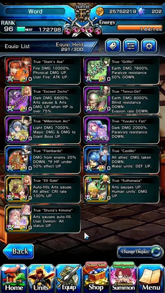 Grand Summoners Accounts End-Game Global|Rank 96|19 Ascend 8 7