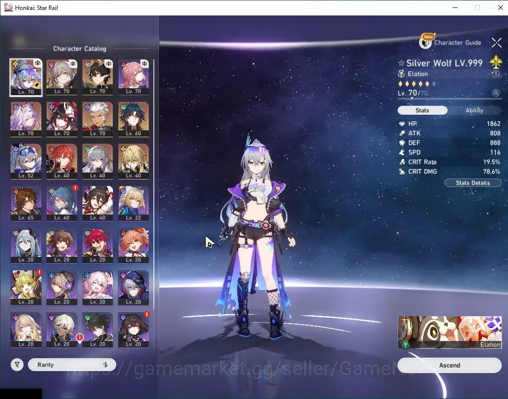 Honkai Star Rail Accounts Others Asia|TL 53|74 SRSP+2 Golden Comp|8 Limited|Casto+Sign,Silver Wolf 999,Silver 4
