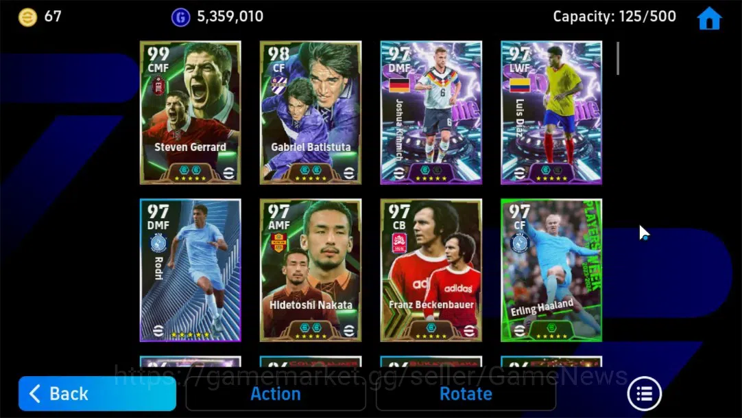 eFootball Accounts Android|Epic Steven Gerrard,Gabriel Batistuta,Hide image 5