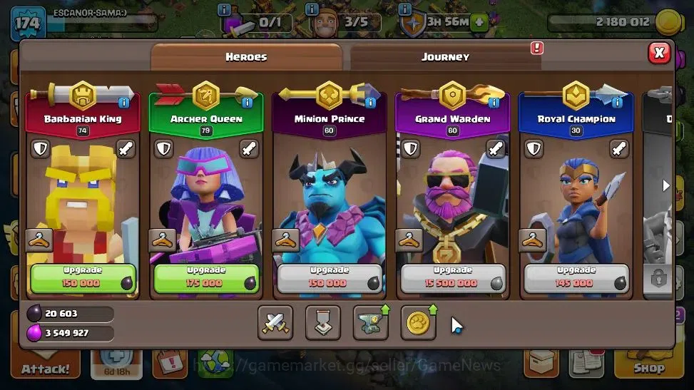 Clash of Clans Accounts LV 174|TH 14-BH 8|HH 8|Limited Skin|BK 74,AQ 79,GW image 10