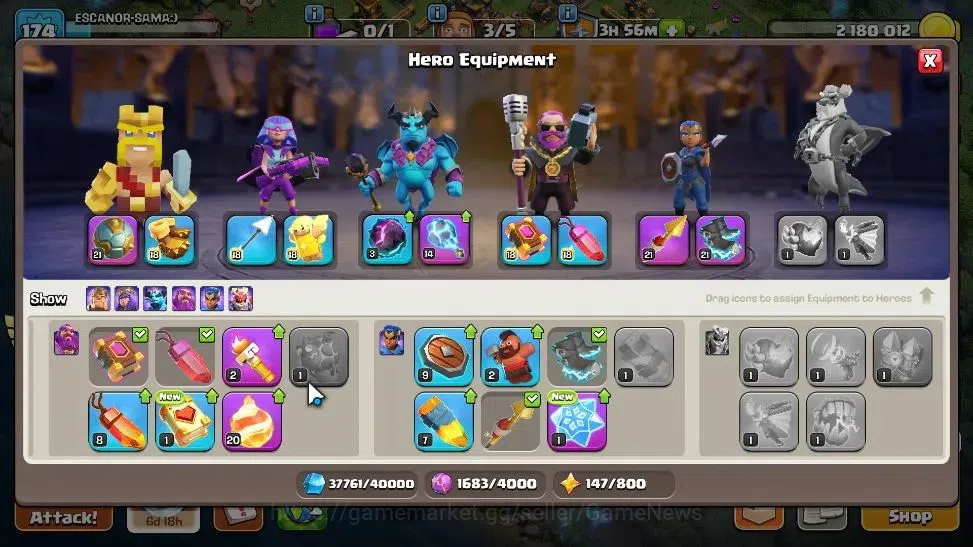 Clash of Clans Accounts LV 174|TH 14-BH 8|HH 8|Limited Skin|BK 74,AQ 79,GW image 12