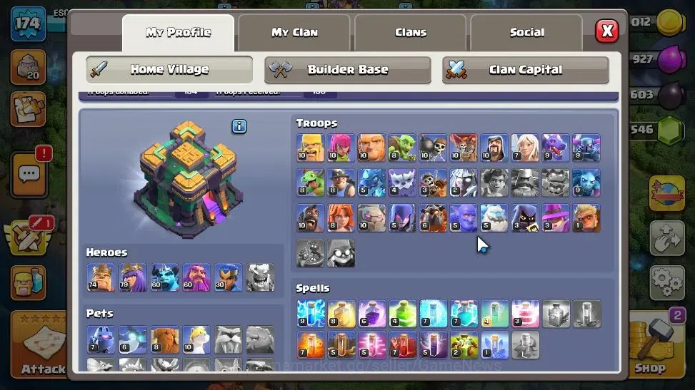 Clash of Clans Accounts LV 174|TH 14-BH 8|HH 8|Limited Skin|BK 74,AQ 79,GW image 5