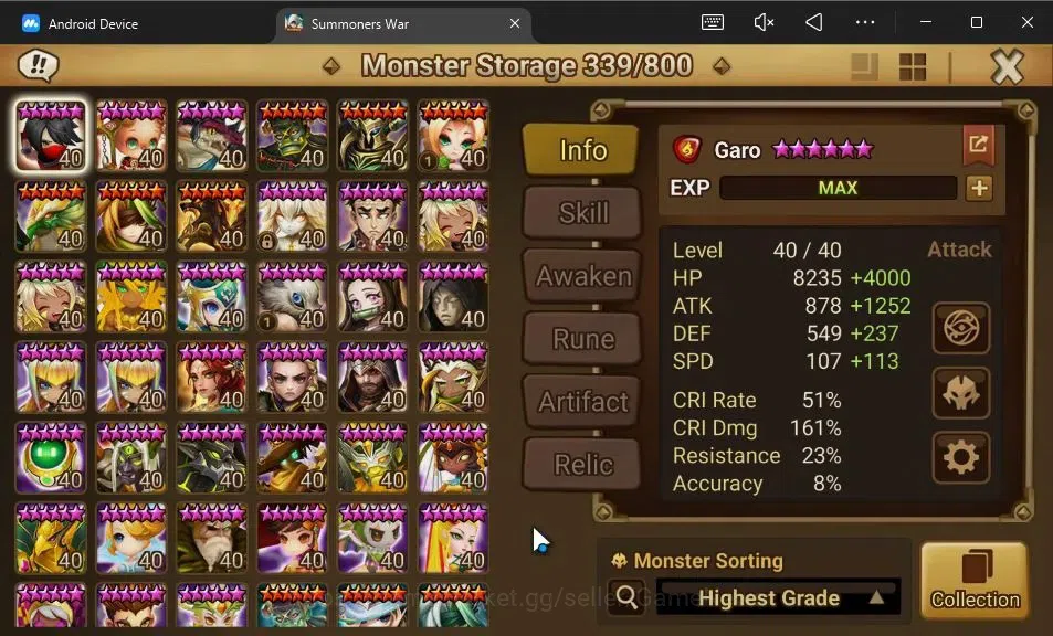 Summoners War: Sky Arena Accounts GLOBAL Lv100|3 LD[Shan,Nyx,Devaraja]|125 Total NB5 image 16