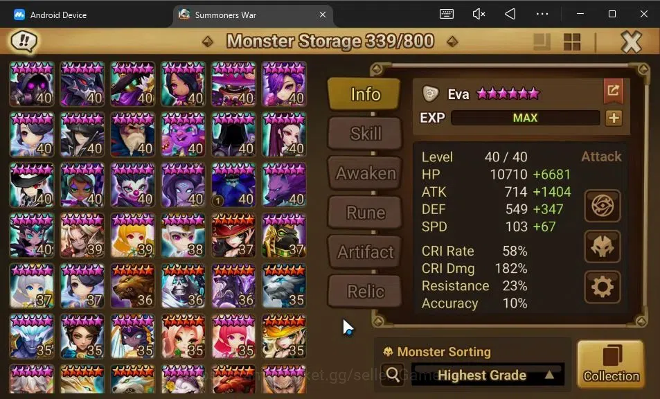 Summoners War: Sky Arena Accounts GLOBAL Lv100|3 LD[Shan,Nyx,Devaraja]|125 Total NB5 image 19