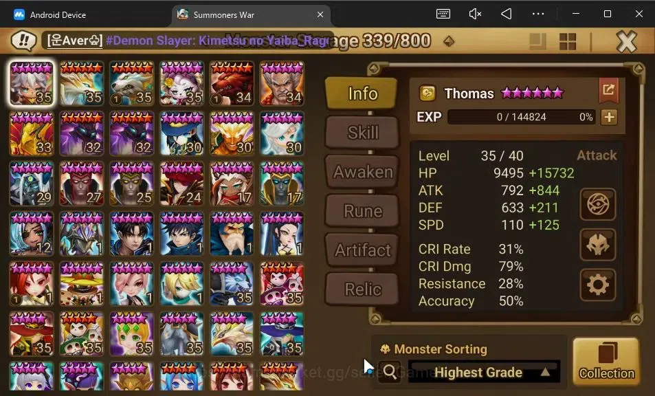 Summoners War: Sky Arena Accounts GLOBAL Lv100|3 LD[Shan,Nyx,Devaraja]|125 Total NB5 image 20