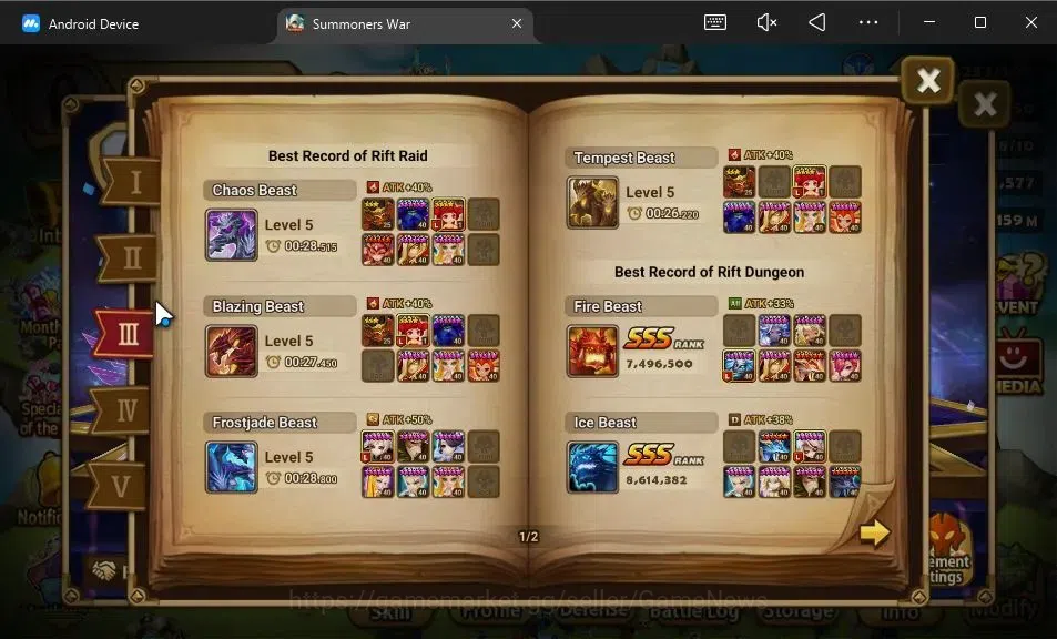 Summoners War: Sky Arena Accounts GLOBAL Lv100|3 LD[Shan,Nyx,Devaraja]|125 Total NB5 image 5