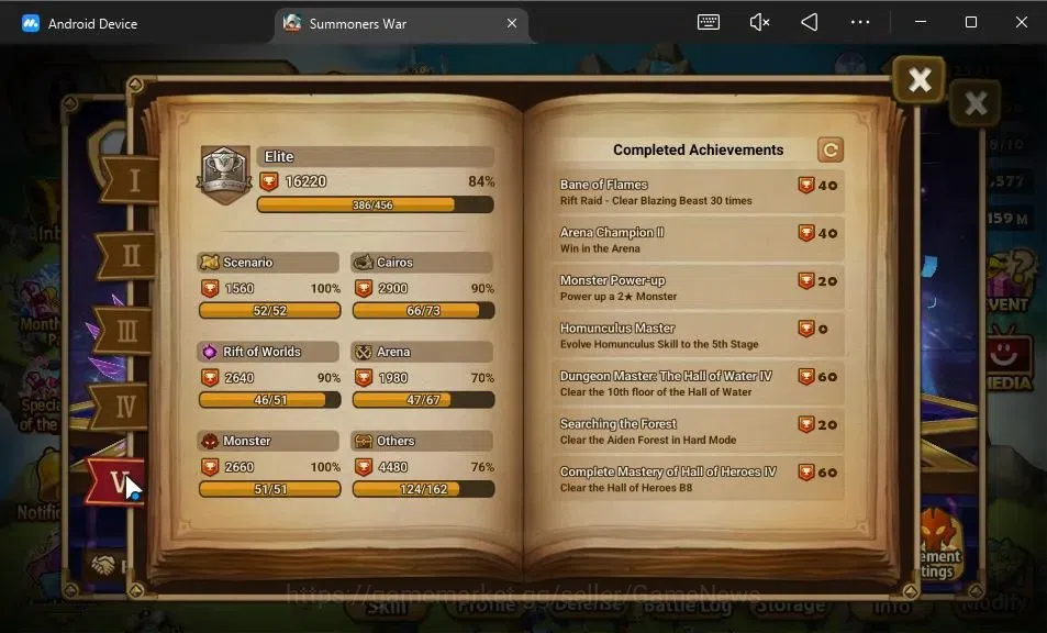 Summoners War: Sky Arena Accounts GLOBAL Lv100|3 LD[Shan,Nyx,Devaraja]|125 Total NB5 image 7