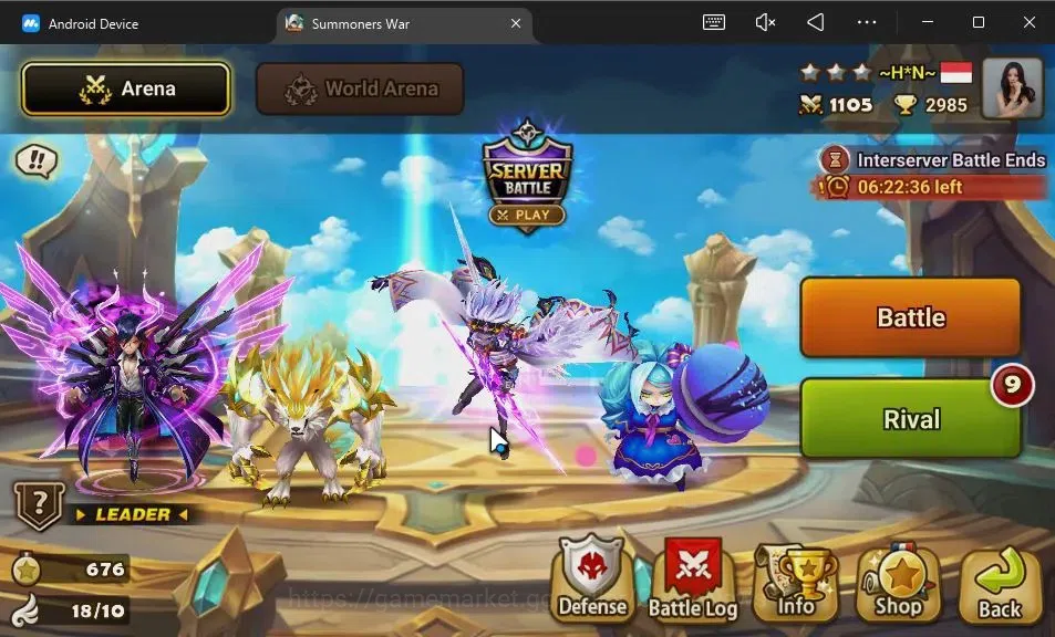 Summoners War: Sky Arena Accounts GLOBAL Lv100|3 LD[Shan,Nyx,Devaraja]|125 Total NB5 image 9
