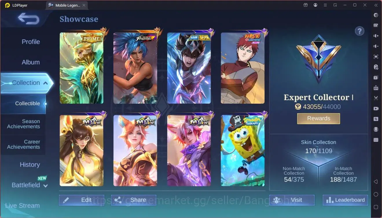 Mobile Legends: Bang Bang Accounts Global|Hero 102|Skin 170|Expert|KOF Karina,Granger image 2