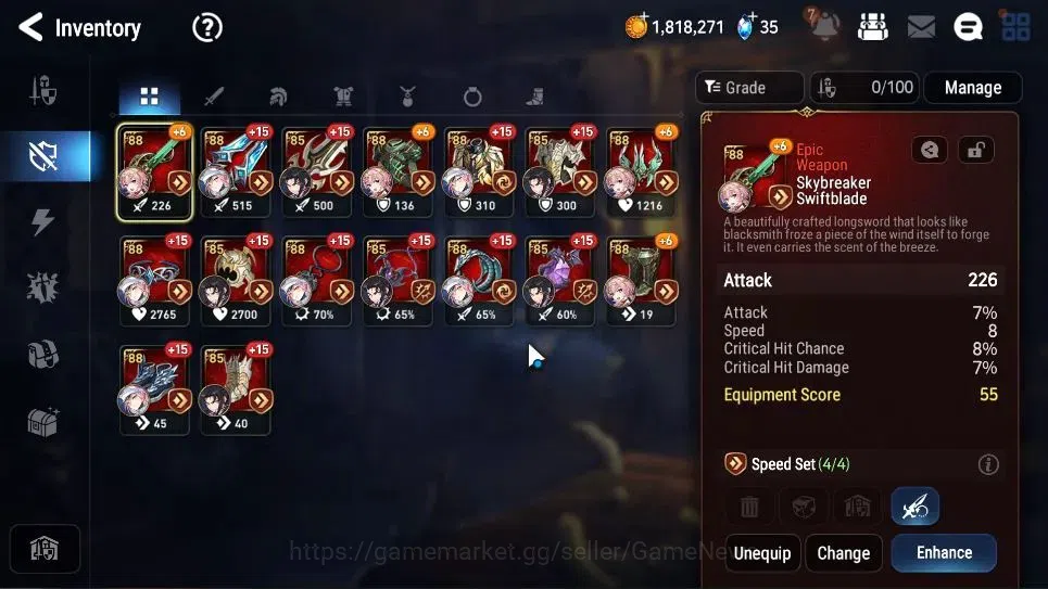 Epic Seven Accounts GLOBAL UnVerif|New Era|2 ML(Straze,Dark Corvus)+Se image 13