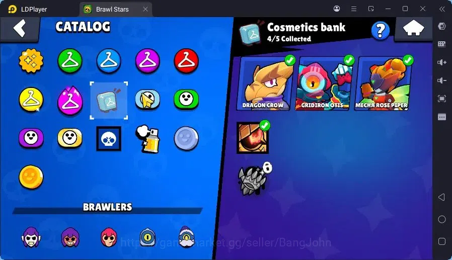 Brawl Stars Accounts Trophy 1776|1 Max Hc(Fang)|1 Hc(Piper),1 Mythic(Otis),6 Epic(Buzz,Fang,Colt,Poco,Mike) skin|560 17