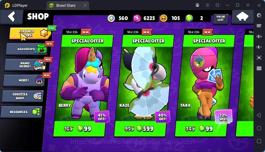 Brawl Stars Accounts Trophy 1776|1 Max Hc(Fang)|1 Hc(Piper),1 Mythic(Otis),6 Epic(Buzz,Fang,Colt,Poco,Mike) skin|560 4