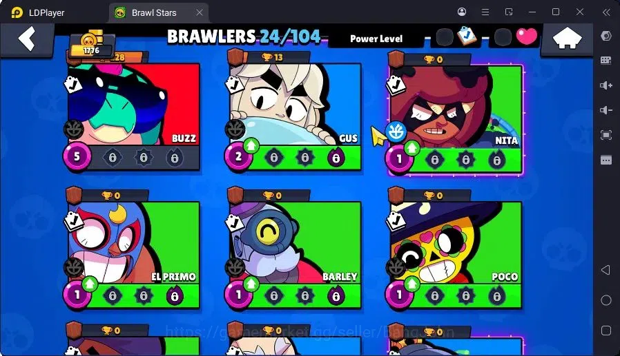 Brawl Stars Accounts Trophy 1776|1 Max Hc(Fang)|1 Hc(Piper),1 Mythic(Otis),6 Epic(Buzz,Fang,Colt,Poco,Mike) skin|560 6