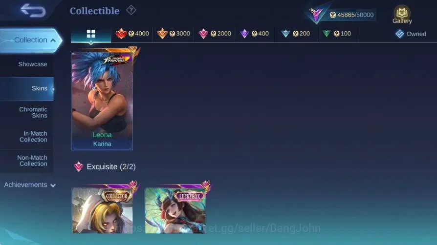 Mobile Legends: Bang Bang Accounts Global|Skin 215|Renowned|KOF Karina|Collector Nata image 11