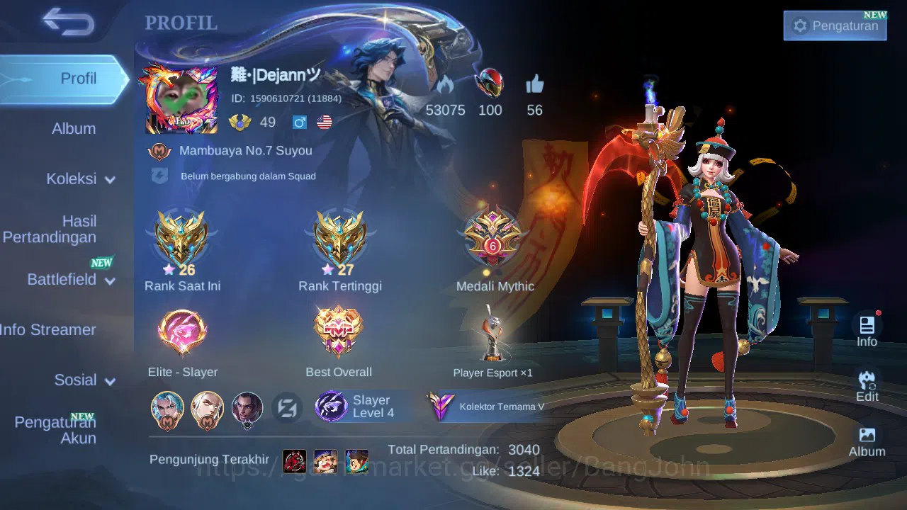 Mobile Legends: Bang Bang Accounts GLOBAL Hero 100 Skin 181 Luckybox Saber Ruby Karri image 15
