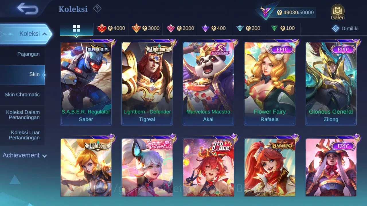 Mobile Legends: Bang Bang Accounts GLOBAL Hero 100 Skin 181 Luckybox Saber Ruby Karri image 3