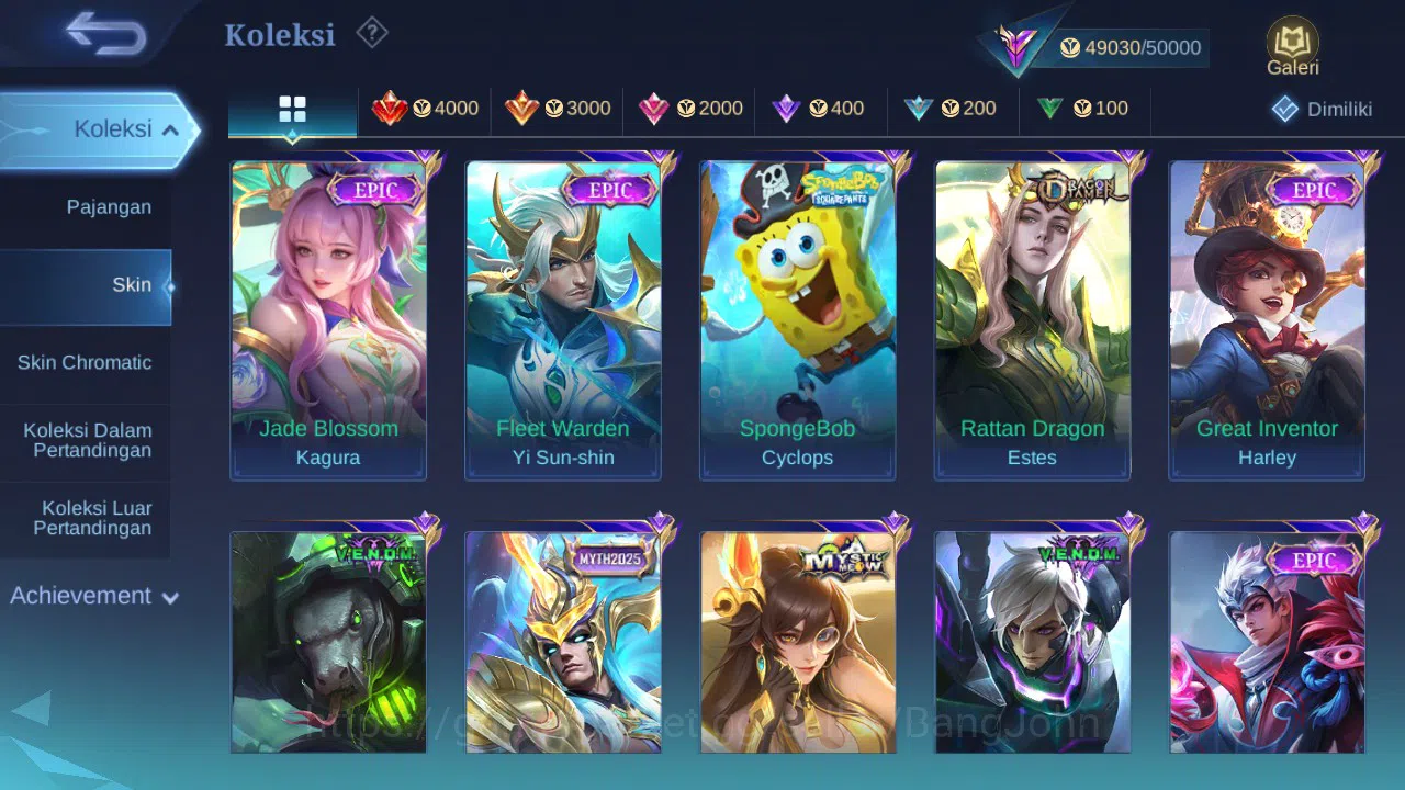 Mobile Legends: Bang Bang Accounts GLOBAL Hero 100 Skin 181 Luckybox Saber Ruby Karri image 5