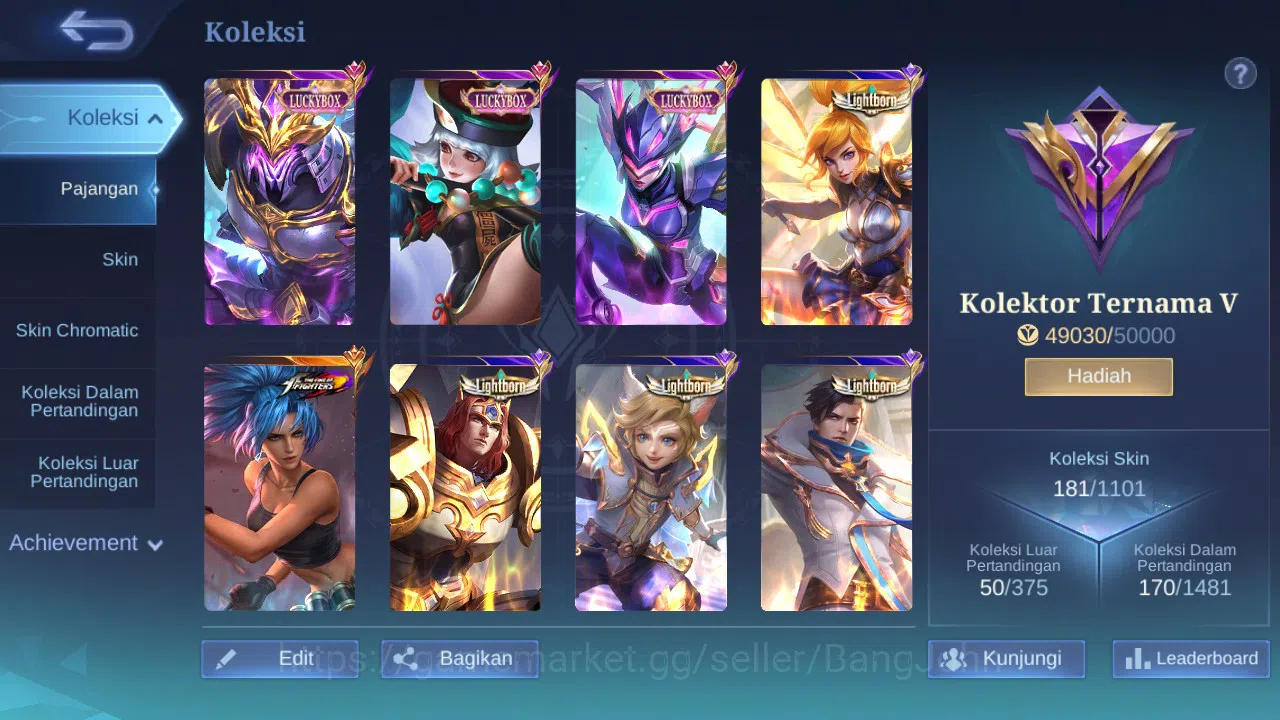Mobile Legends: Bang Bang Accounts GLOBAL Hero 100 Skin 181 Luckybox Saber Ruby Karri image 9
