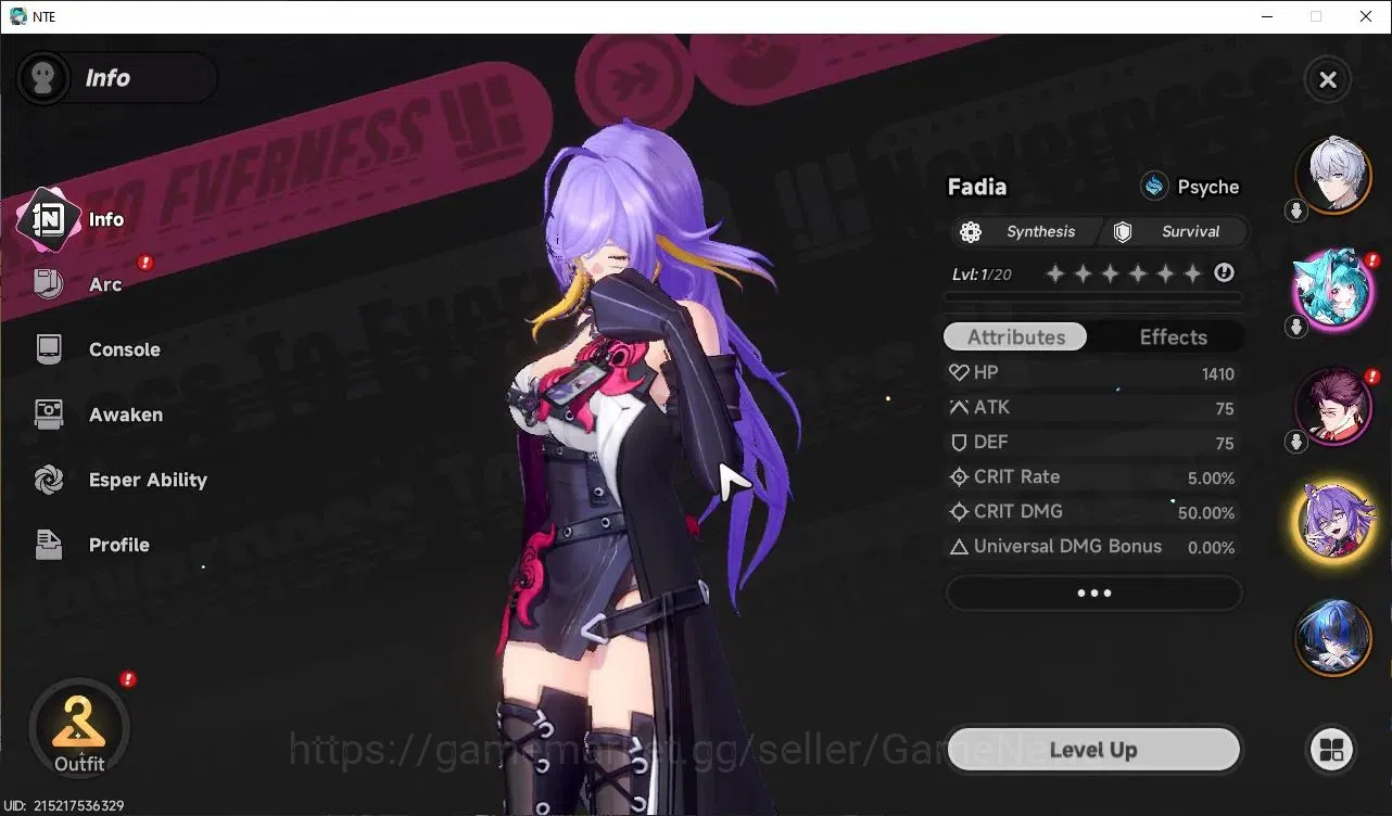 Neverness to Everness Accounts Global EU |HL 3| 3 SSR Hathor, Daffodill, Fadia +L image 3