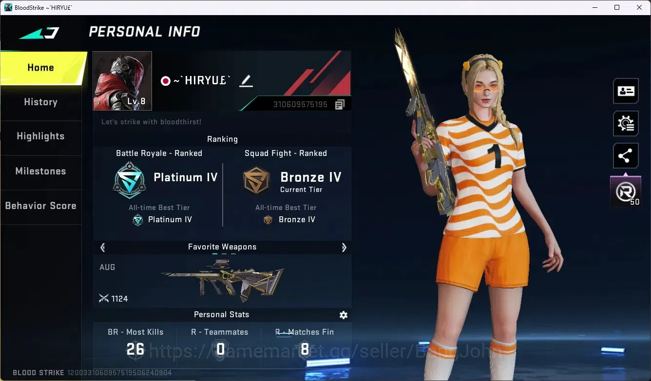Blood Strike Accounts ASIA | Eternal AUG - Empyrean | 1 Legendary Gun | image 1