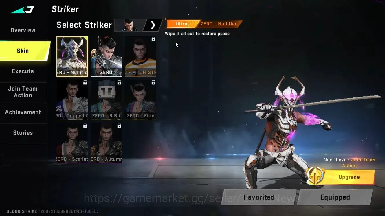 Blood Strike Accounts High-End ASIA|ULTRA(ZERO-Nullifier)|Legendary Guns(MP5-Explorer,HK416-Undercurrent)|Change 3