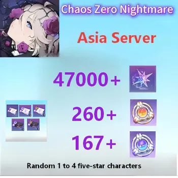 Chaos Zero Nightmare Accounts Asia|Crystal×47000+Rescue Anchor×260+Signal Amplification Anchor×167+Random 1 to 4 five-star