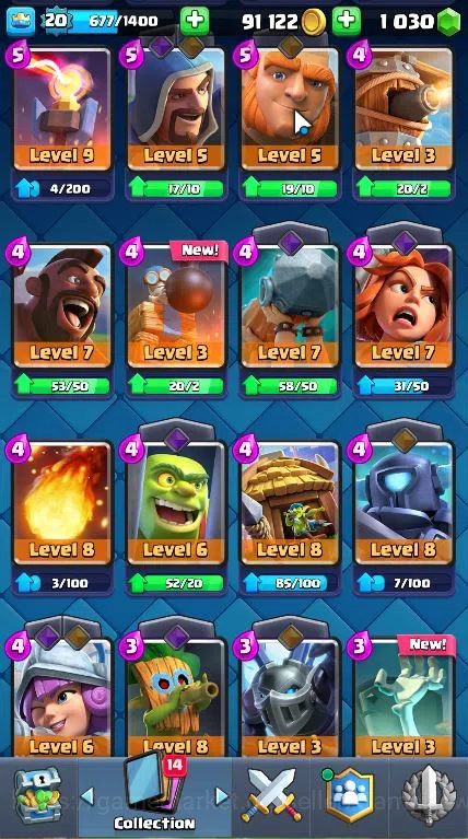 Clash Royale Accounts High-End Lv 20|Trophy 3127|KTL 8|1030 Gem 2 WS|Limited Skin|Card 54|1 Hero 1 Evo 16 Epic 20 Rare 21 14