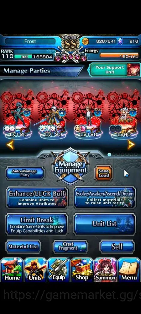 Grand Summoners Accounts Global|Rank 110|23 Ascend+6 TW|[LM Isliid,War Hero image 4