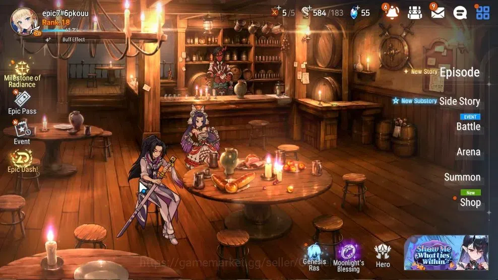 Epic Seven Accounts Starter GLOBAL UnVerif|ML (Straze)+LandyTenebria|Ready Gacha|PoH ON|Abyss F 51|800 MM+2,6K 1