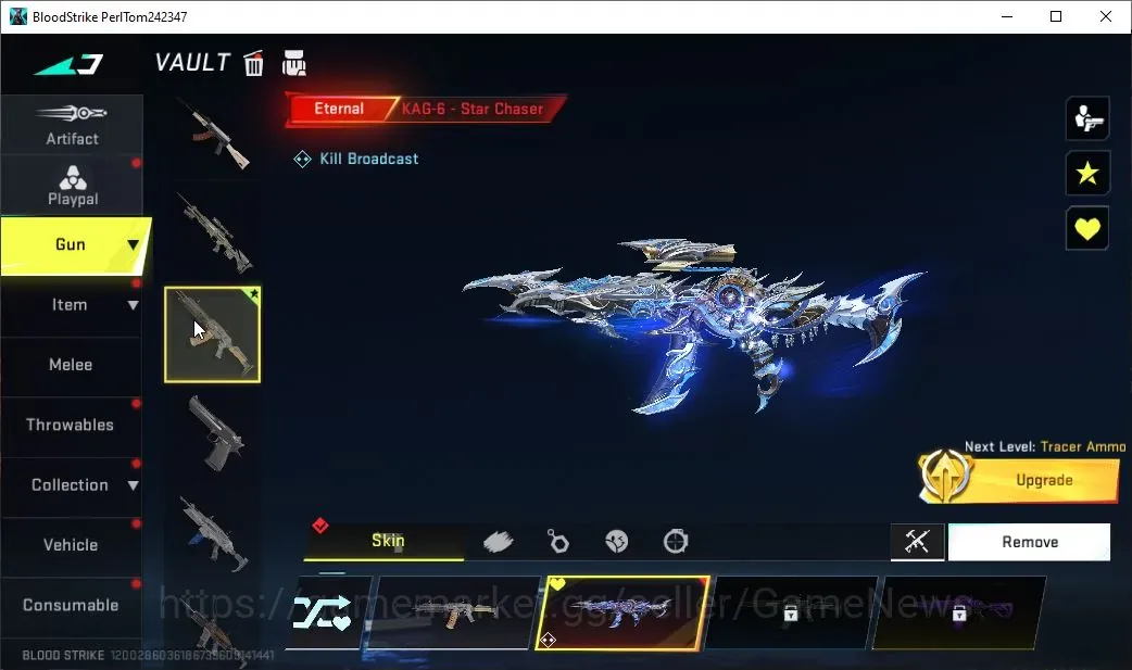 Blood Strike Accounts High-End Asia|Eternal KAG-6 Star Chaser Lv2|Ultra M700 Copperhead| 3 Legendary M1887 Vicious 1