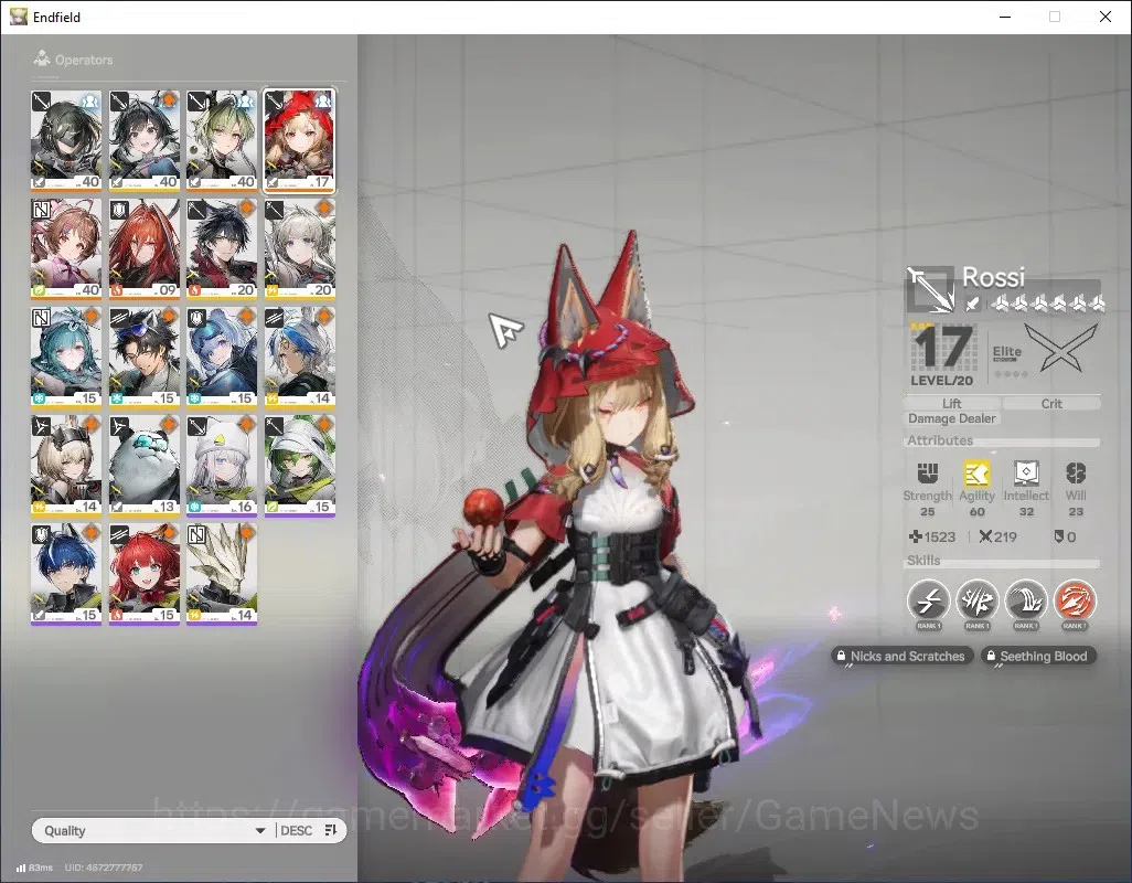 Arknights: Endfield Accounts Asia|Lv 55|61K Oro+16K Arsenal|4 SSR 1 Limited + 5(*6Weapon)|Rossi + Std 1