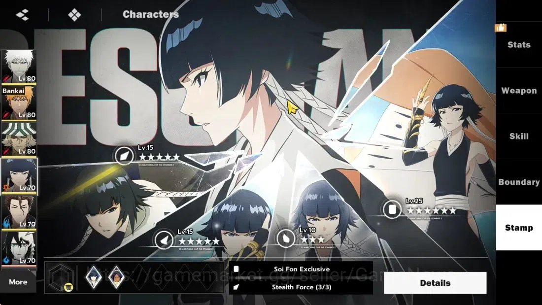 BLEACH: Soul Resonance Accounts NuverseSEA|Lv 61|8 SSR|[Ichgho Hollow B1+SignA2,Ic image 14